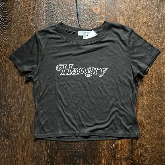 Sub_Urban Riot Tops - Sun Urban Riot Hangry Dylan Crop T-Shirt - Black - Small